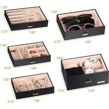 Homde 2 in 1 Jewelry Box & Organizer Gift for Women