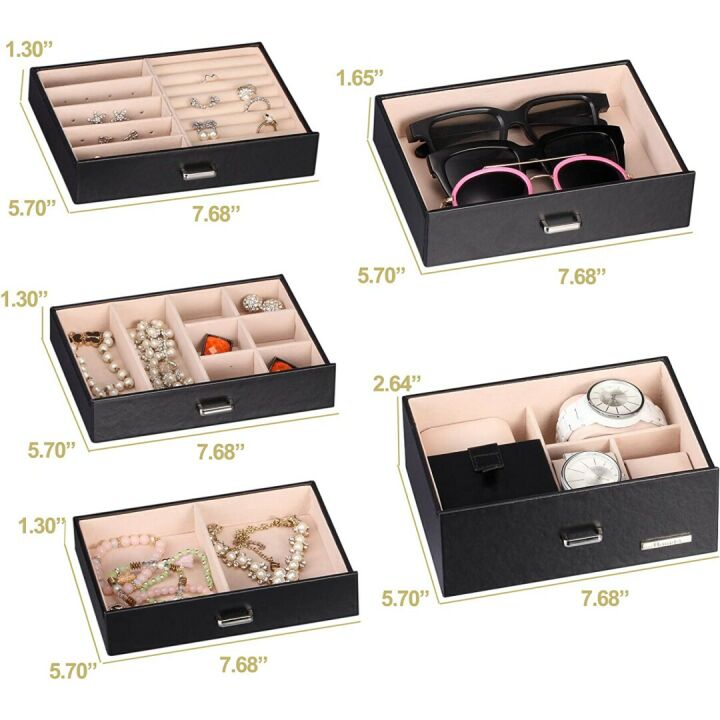 Homde 2 in 1 Jewelry Box & Organizer Gift for Women