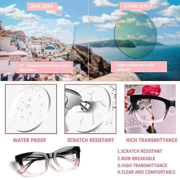 ZOECENT 6 Pack Oprah Style Reading Glasses for Women Blue Light Blocking Computer Square Readers with Spring Hinge