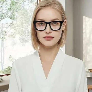 ZOECENT 6 Pack Oprah Style Reading Glasses for Women Blue Light Blocking Computer Square Readers with Spring Hinge