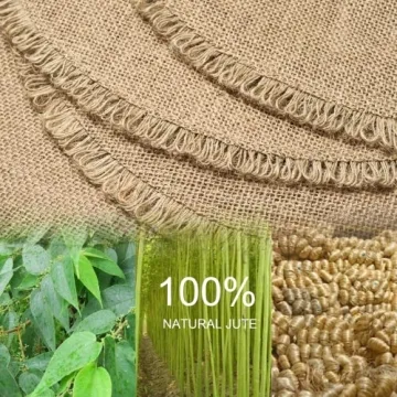 FunWheat Burlap Round Placemats Set of 12 - Natural