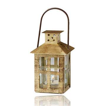 Kate Aspen Decorative Lanterns Candle Holder Set of 12 - Distressed Metal Vintage Mini Lantern Decorative Wedding Centerpieces for Tables, Accent Pieces & Home Decor, Farmhouse Decor, Fall Decor