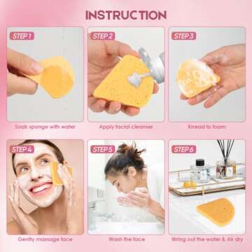 AIDEA Compressed Facial Sponges 48-Count, Disposable Face Sponges, Reusable Makeup Remover Pads, Natural Cellulose Cosmetic Sponges for Facial Cleansing, Exfoliating, Travel Essentials for Women