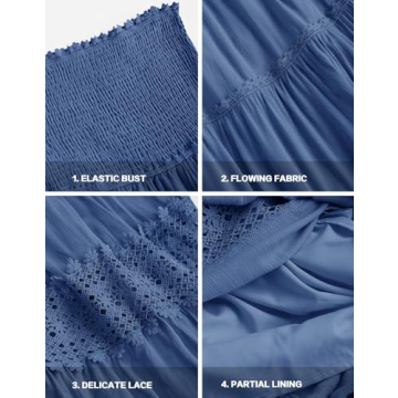 ZESICA Women's Bohemian Strapless Maxi Dress - Summer Chic