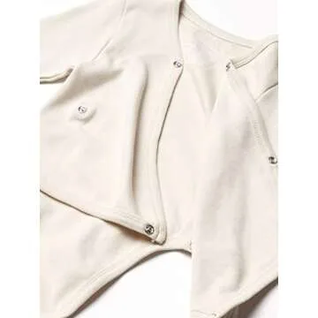 L'ovedbaby Unisex Baby 100% Organic Kimono Bodysuit (Stone, Preemie-NB)