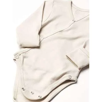 L'ovedbaby Unisex Baby 100% Organic Kimono Bodysuit (Stone, Preemie-NB)