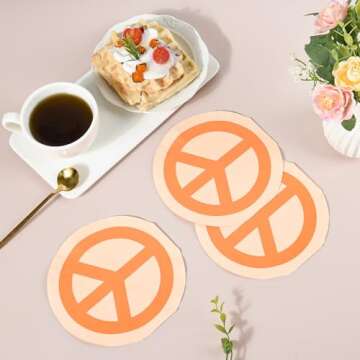 Groovy Cocktail Napkins Peace & Love Disposable Paper Napkins Decorative Retro Boho 3-Ply Napkins for Birthday Baby Bridal Shower Spring Party Supplies Decorations (50, Peace & Love)