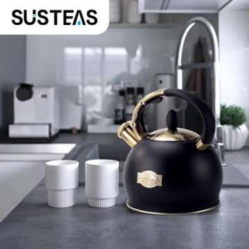 SUSTEAS Whistling Tea Kettle - Sophisticated Kitchen Essential