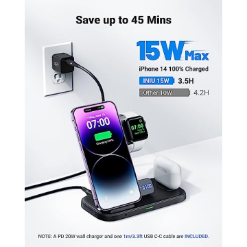 INIU 3 in 1 Wireless Charging Station for All Devices