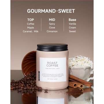 M&SENSE Coffee Candles - Eco-Friendly Strong Scented 2 Wick Candle for Home Decor