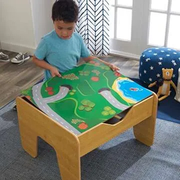 KidKraft 2-in-1 Activity Table with Train Set & Bricks