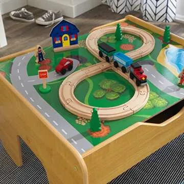 KidKraft 2-in-1 Activity Table with Train Set & Bricks