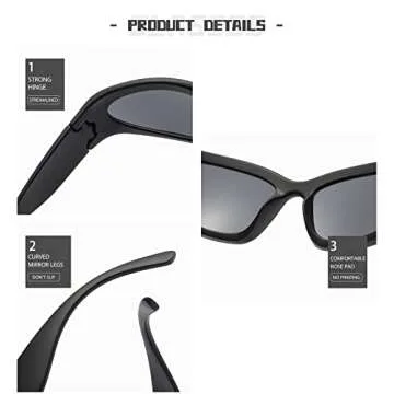 Trendy Polarized Wrap Around Sunglasses Women Men Fashion Sunglasses Cool 2 Pack Reflective Y2K Sport Shades Space Cyberpunk Glasses (T5-(Polarized) Silver/Grey+Gloss Black/Grey)