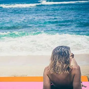 OCOOPA Beach Blanket Sandproof, Extra Large 10x9.2ft, Sand Free Waterproof, Durable Parachute Nylon, Hawaii Beach Collection, Vibrant Colors, Light Weight (XL(10x9ft)-Hot Pink/Fuchsia)