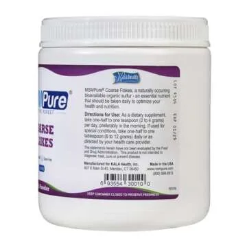 KALA HEALTH MSMPure Coarse MSM Powder Flakes – Organic Sulfur for Joint Flexibility, Skin Appearan...