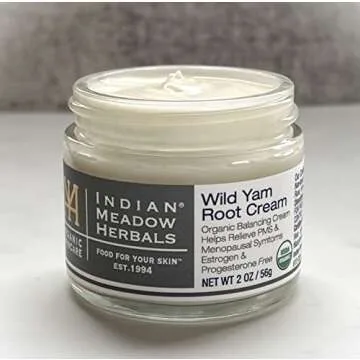 Indian Meadow Herbals Wild Yam Root Cream (2oz) - USDA Certified Organic Balancing Cream for PMS & Menopause Relief - Estrogen & Progesterone-Free. Handmade By US. Woman-owned & Operated Since 1994.