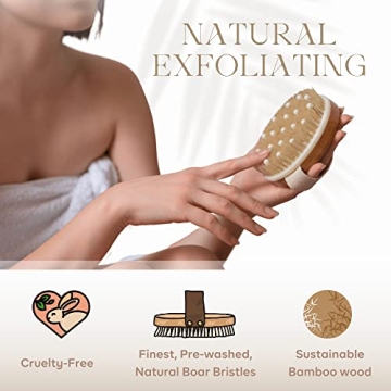 Dry Brushing Body Brush for Exfoliation and Cellulite