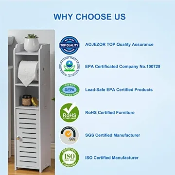 AOJEZOR Toilet Paper Holder Stand for Small Bathrooms