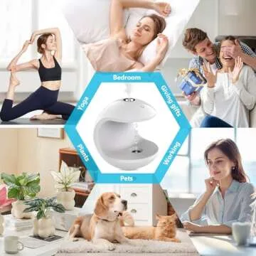 Humidifiers for Large Room,3-IN-1 Anti Gravity Humidifier 400ml Mist Humidifier Desktop silent Humidifier with 7 Color Night Light for Bedroom,Home,Office