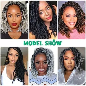 Passion Twist Hair 14 Inch 8 Packs Water Wave Crochet Hair For Black Women Passion Twist Crochet Hair Passion Twists Braiding Hair Bohemian Spring Twist Crochet Hair (14inch, 1B)