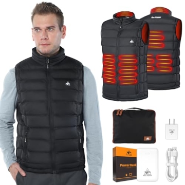 Rex Rabbit Heated Vest - Electric Heating Vest with 6 Zones and Battery Included - Perfect for Winte...