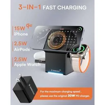 ZEEHOO 3 in 1 iPhone Charger for Apple Watch & AirPods