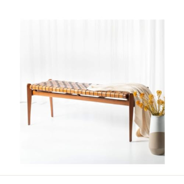 Elegant Safavieh Couture Dilan Leather Woven Bench