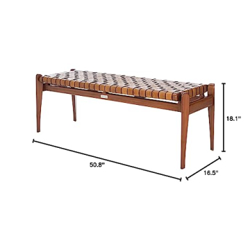 Elegant Safavieh Couture Dilan Leather Woven Bench