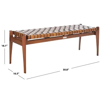 Elegant Safavieh Couture Dilan Leather Woven Bench