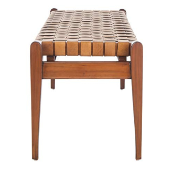 Elegant Safavieh Couture Dilan Leather Woven Bench