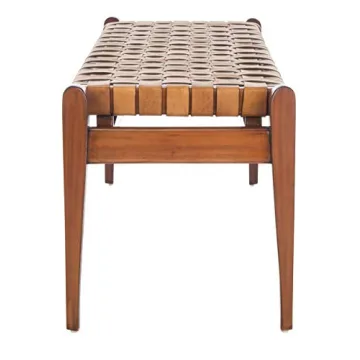Elegant Safavieh Couture Dilan Leather Woven Bench