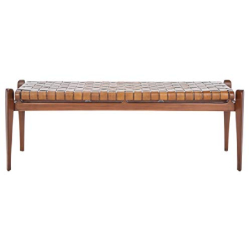 Elegant Safavieh Couture Dilan Leather Woven Bench