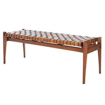 Elegant Safavieh Couture Dilan Leather Woven Bench