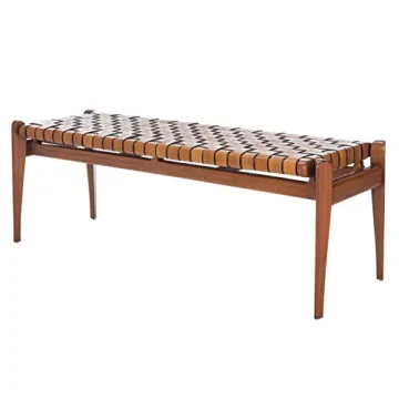 Elegant Safavieh Couture Dilan Leather Woven Bench