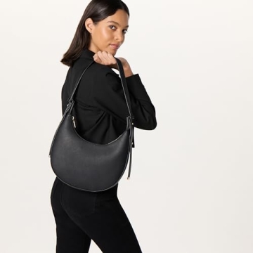 The Drop Marion Crescent Bag - Chic Vegan Leather Purse