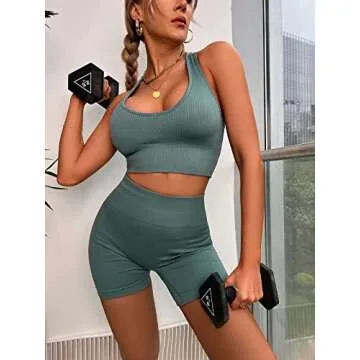 Stylish AMCLOS Seamless Workout Set for Yoga & Fitness