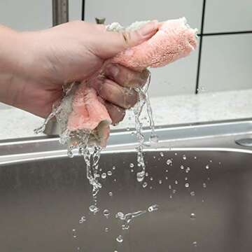 Niaini 20 Pack Kitchen Cloth Dish Towels, Super Absorbent 100% Coral Fleece Dish Towel, Quick-Drying Super Soft Household Cleaning Cloth, Cloth,Dishcloth Towels， Premium Rags，Dish Rags