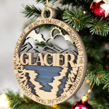 Glacier National Park Handcrafted Wooden Ornament