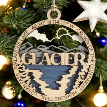 Glacier National Park Handcrafted Wooden Ornament