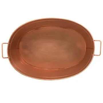 Achla Designs Oval Copper Plated Galvanized Tub