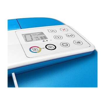 HP DeskJet 3755 Compact All-in-One Wireless Printer, HP Instant Ink, Works with Alexa - Blue Accent (J9V90A)