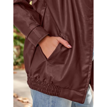 AUTOMET Women's Oversized Faux Leather Jacket