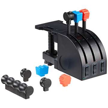 Logitech G Saitek PRO Flight Throttle Quadrant, Professional Simulation Axis Levers, LCD Display, 3x...