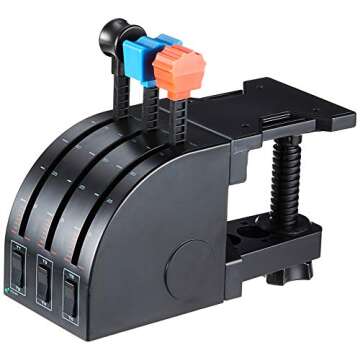 Logitech G Saitek PRO Flight Throttle Quadrant, Professional Simulation Axis Levers, LCD Display, 3x Two-Way Rocker Switches, Adjustable Bracket, USB, PC - Black