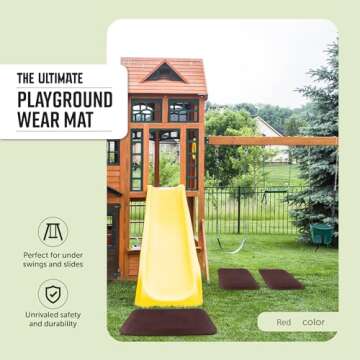 Playsafer Playground Safety Rubber Wearmat for Swingsets and Slides - 1" Thick X 24" W X 40" L