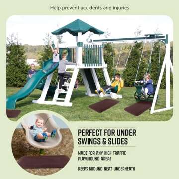 Playsafer Playground Safety Rubber Wearmat for Swingsets and Slides - 1" Thick X 24" W X 40" L