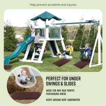 Playsafer Playground Safety Rubber Wearmat for Swingsets and Slides - 1" Thick X 24" W X 40" L