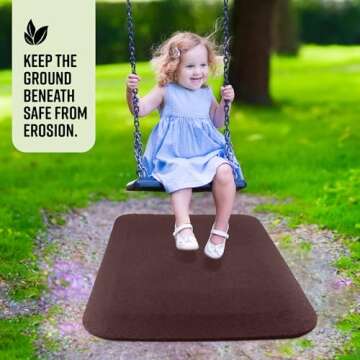 Playsafer Playground Safety Rubber Wearmat for Swingsets and Slides - 1" Thick X 24" W X 40" L