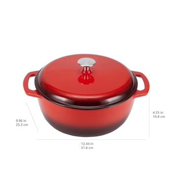 Durable 4.3-Quart Enameled Cast Iron Dutch Oven