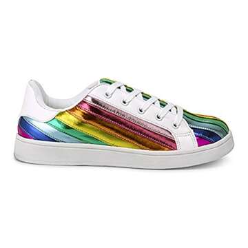 Wanted Women's Cardi Rainbow Stripe Lace-Up Sneaker
